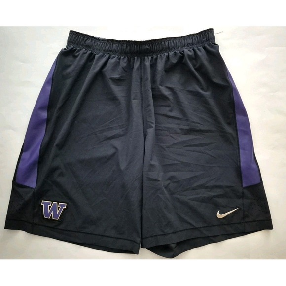University of Washington Huskies Nike Shorts Mens XL 34-38 x 10 Black Mesh Gym - Picture 3 of 5
